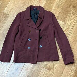 Banana Republic maroon jacket size n double breasted with pockets!